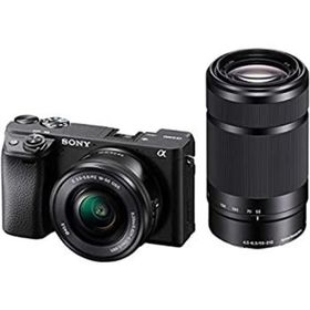 【中古】「非常に良い」ソニー SONY ミラーレス一眼 α6400 ダブルズームレンズキット SELP1650 F3.5-5.6+SEL55210 F4.5-6.3 SEL55210 ブラック ILCE-6400Y B(ミラーレス一眼)