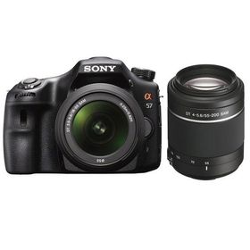 中古 1年保証 美品 SONY α57 ダブルズームキット DT 18-55mm ＋ DT 55-200mm [SLT-A57Y]