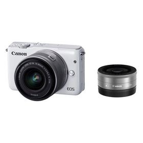 中古 1年保証 美品 Canon EOS M10 15-45mm 22mm ダブルレンズキット ホワイト