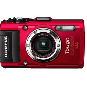【中古】OLYMPUS デジタルカメラ STYLUS TG-3 Tough レッド 1600万画素CMOS F2.0 15m防水 100kgf耐荷重 GPS+電子コンパス&内蔵Wi-Fi TG-3 RED