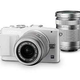 【中古】(非常に良い)OLYMPUS ミラーレス一眼 PEN Lite E-PL6 ダブルズームキット ホワイト E-PL6 DZKIT WHT