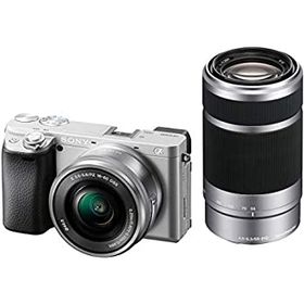 【中古】(非常に良い)ソニー SONY ミラーレス一眼 α6400 ダブルズームレンズキット SELP1650 F3.5-5.6+SEL55210 F4.5-6.3 SEL55210 シルバー ILCE-6400Y S