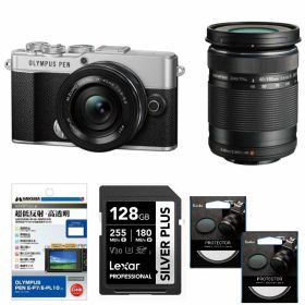 [新品]【お買い得セット】OLYMPUS オリンパス ミラーレス一眼カメラ PEN E-P7 EZダブルズームキット シルバー※初心者におすすめ!!※
