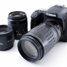 【中古】キヤノン Canon EOS 90D 標準&超望遠＆単焦点トリプルレンズセット 美品 付当店保証30日間 人気モデル 高画質 売れ筋