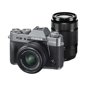 【中古】【1年保証】【美品】FUJIFILM X-T30 ダブルズームキット XC 15-45mm + XC 50-230mm II チャコールシルバー