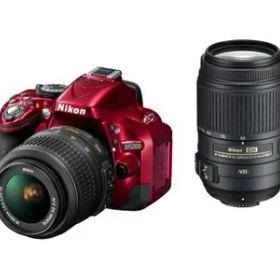 【中古】 Nikon デジタル一眼レフカメラ D5200 ダブルズームキット AF-S DX NIKKOR 18-55mm f/3.5-5.6G VR/ AF-S DX NIKKOR 55-300mm f/4.5-5.6G ED VR レッド D5200WZRD