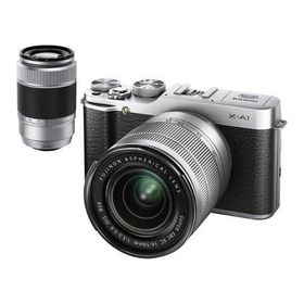 中古 １年保証 美品 FUJIFILM X-A1 16-50mm / 50-230mm ダブルズームレンズキット シルバー