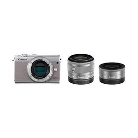 Canon ミラーレス一眼カメラ EOS M100 ダブルレンズキット (グレー) EOSM10(中古品)