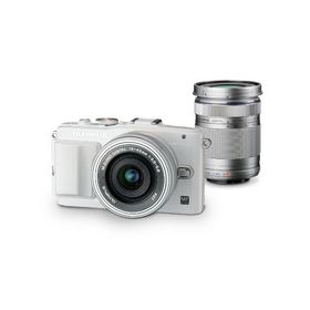 OLYMPUS ミラーレス一眼 PEN Lite E-PL6 EZダブルズームキット ホワイト E-PL6 E(中古品)