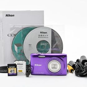 ★極上美品★ ニコン NIKON COOLPIX S3300 クールピクス パープル #5930W0976