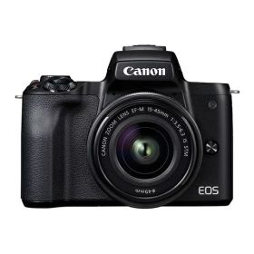 【中古】【1年保証】【美品】Canon EOS Kiss M レンズキット 15-45mm IS STM ブラック