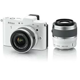 【中古】Nikon ミラーレス一眼カメラ Nikon 1 (ニコンワン) V1 (ブイワン) ダブルズームキット ホワイト N1 V1WZ WH