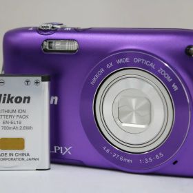 【返品保証】 ニコン Nikon COOLPIX S3300 6x パープル バッテリー付き コンパクトデジタルカメラ T643