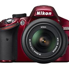 【中古】(非常に良い)Nikon デジタル一眼レフカメラ D3200 レンズキット AF-S DX NIKKOR 18-55mm f/3.5-5.6G VR付属 レッド D3200LKRD