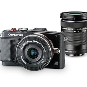 【中古】【39shop】OLYMPUS★ミラーレス一眼 PEN Lite E-PL6 EZダブルズームキット ブラック E-PL6 EZ DZKIT BLK（良い）