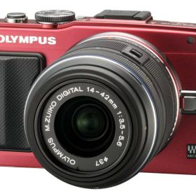 【中古】OLYMPUS ミラーレス一眼 PEN Lite E-PL6 レンズキット レッド E-PL6 LKIT RED