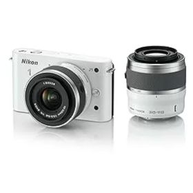 【中古】Nikon ミラーレス一眼カメラ Nikon 1 (ニコンワン) J1 (ジェイワン) ダブルズームキット ホワイトN1 J1WZ WH