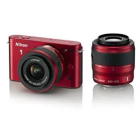 【中古】【非常に良い】Nikon ミラーレス一眼カメラ Nikon 1 (ニコンワン) J1 (ジェイワン) ダブルズームキット レッド N1 J1WZ RD