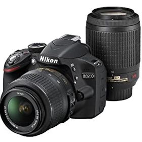 【中古-非常に良い】 Nikon ニコン デジタル一眼レフカメラ D3200 20mmダブルズームキット 18-55mm/55-20mm付属 ブラック D3200WZ200BK