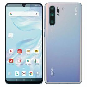 【中古】【安心保証】 HUAWEI P30 Pro HW-02L[128GB] docomo ブリージングクリスタル