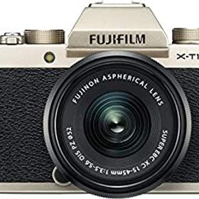 【中古】(非常に良い)FUJIFILM ミラーレス一眼 X-T100レンズキット シャンパンゴールド X-T100LK-G