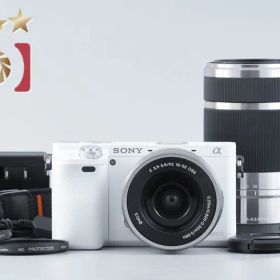 【中古】SONY ソニー α6000 ILCE-6000 ダブルズームレンズキット ホワイト シャッター回数僅少 多言語対応