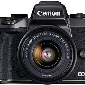 【中古】【39shop】Canon★ミラーレス一眼カメラ EOS M5 レンズキット EF-M15-45mm F3.5-6.3 IS STM EOSM5-1545ISSTMLK（非常に良い）
