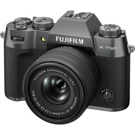 富士フイルム ミラーレス一眼カメラ「FUJIFILM X-T50」XC15-45mmレンズキット(チャコールシルバー)(日本語・英語版) FUJIFILM FX-T50LK-1545CS_JP 返品種別A