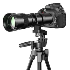 【中古】【39shop】Lightdowライトドウ★420-800mm f8.3 マニュアルズーム望遠レンズ + Tマウント Nikon D5500 D3300 D3200 D5300 D3400 D7200 D7500 D3500 D7500 D5（非常に良い）