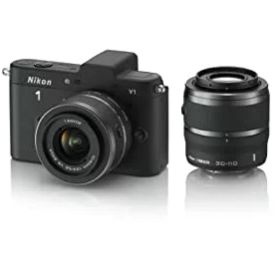 【中古】Nikon ミラーレス一眼カメラ Nikon 1 (ニコンワン) V1 (ブイワン) ダブルズームキット ブラック N1 V1WZ BK