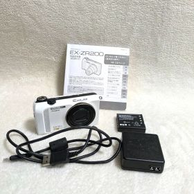 美品 CASIO EXILIM EX-ZR200 デジタルカメラ ホワイト