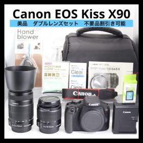美品 【Canon EOS Kiss X90 ダブルレンズセット】 安心保証あり