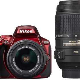 ニコン デジタル一眼 Nikon D5500 ダブルズームキット レッド 中古 Wi-Fi搭載 新品SDカード付き 届いてすぐに使える