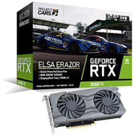 【中古】ELSA(エルザ) GeForce RTX 3060 Ti ERAZOR LHR GD3060T-8GEREZH 【377-ud】