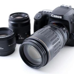 【中古】 キヤノン Canon EOS 90D 標準&超望遠＆単焦点トリプルレンズセット 美品 付 当店保証30日間 人気 ミラーレス 一眼レフ 交換レンズ カメラ