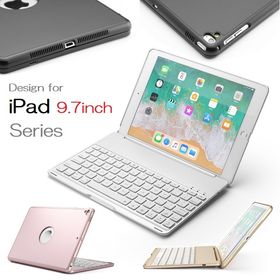 F8AS iPad 9.7インチ 第6世代 2018年版/第5世代 2017年モデル/Pro 9.7inch 2016/Air初代/Air2通用 Bluetooth ワイヤレス キーボード ハー