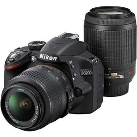 【中古】 ニコン Nikon デジタル一眼レフカメラ D3200 200mmダブルズームキット ブラック 当店保証30日間 人気 一眼レフ デジタル一眼 中古 カメラ