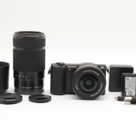 【返品保証】良品｜SONY ソニー α5100 ブラック E PZ 16-50mm F3.5-5.6 OSS E 55-210mm F4.5-6.3 OSS ダブルズームキット #C261003-01