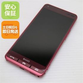 安心保証 超美品 KYV43 BASIO3 レッド 本体 白ロム