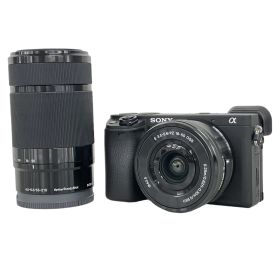 SONY α6400 ILCE-6400Y E3.5-5.6/PZ 16-50 OSS /E 4.5-6.3/55-210 OSS ダブルズームキット 中古 美品 K11805988