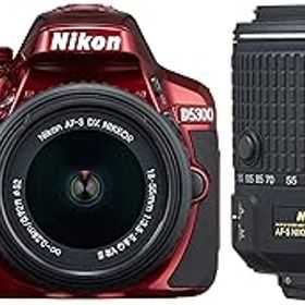 【中古】【39shop】Nikon★デジタル一眼レフカメラ D5300 ダブルズームキット レッド 2400万画素 3.2型液晶 D5300WZRD（非常に良い）