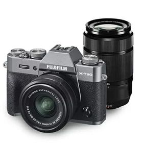 【中古】 富士フイルム(FUJIFILM) ミラーレス一眼カメラ X-T30ダブルズームレンズキット チャコールシルバー X-T30WZLK-CS